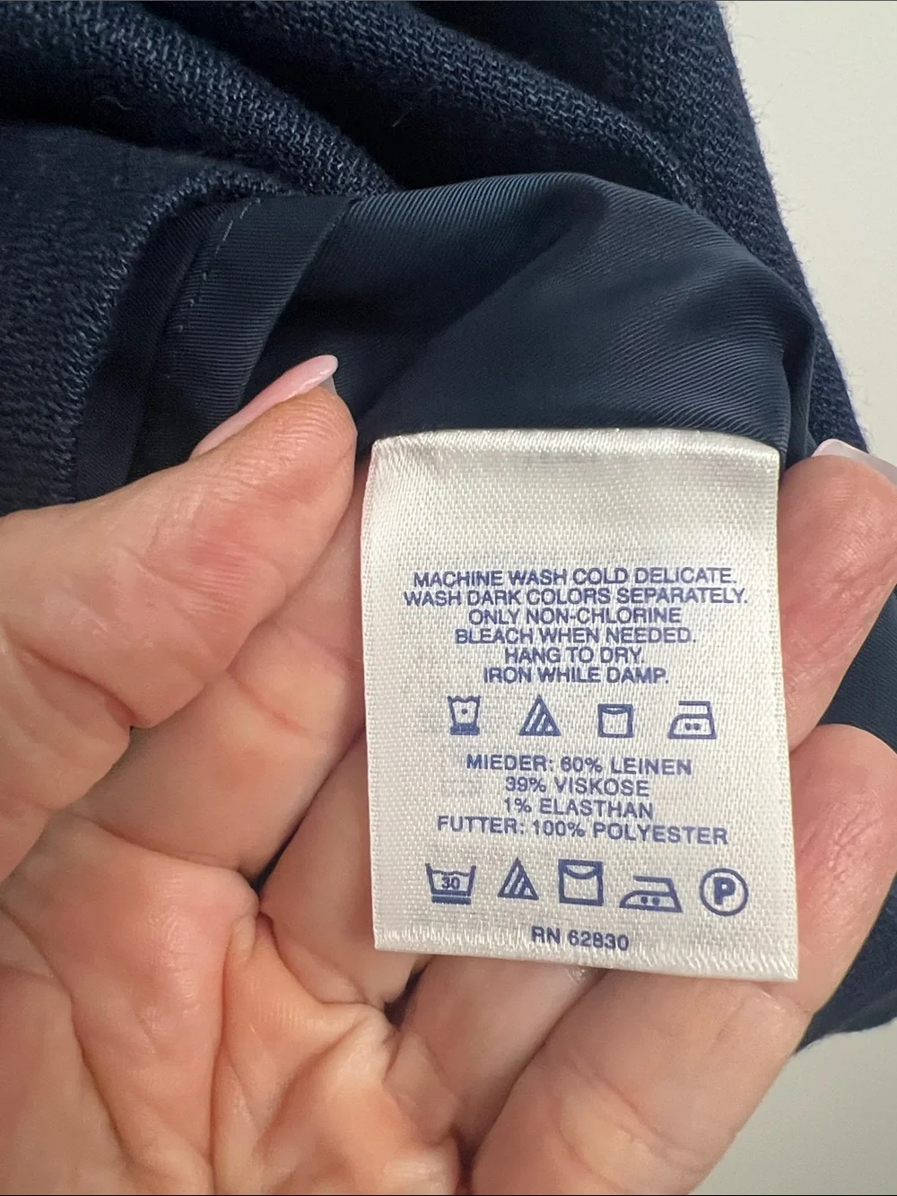 Lands' End Size 16 Navy Blue Linen Blend Sleeveless A-Line Minimalist Dress